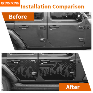 Autotür Us Flag Style PVC Aufkleber für Jeep Wrangler JL/JT Gladiator 2/4 Tür 2018 bis Auto Außen zubehör - Product Image 4