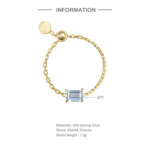 Anello da Donna in Argento Sterling 925 Regolabile a Catena con Scritta Love e Diamante Intarsiato Popolare su Instagram Idea Regalo - Product Image 4