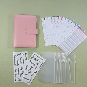 Wholesale <strong>2023</strong> New Product Pu Leather A6 Budget Binder Set Budget Binder <strong>Planner</strong> Macaron A6 Budget Binder with Cash Envelopes - Product Image 2