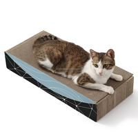 Vente en gros directe : Meuble pour animaux de compagnie 2-en-1 écologique, lit et griffoir pour chat en carton ondulé à motif imprimé