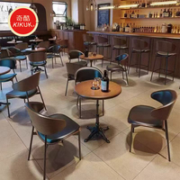 Meubles de restaurant commerciaux en bois de style industriel moderne personnalisés, durables, table et chaises pour hôtel, café, salon de thé