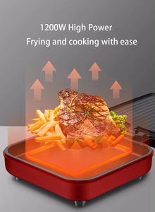 Grill électrique sans fumée à température réglable, antiadhésif, commande mécanique, barbecue d'intérieur, usage domestique et hôtelier, 1200W, PTFE - Product Image 5