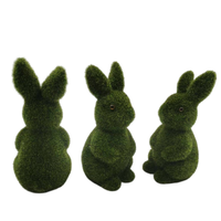 Figurines d'animaux en herbe artificielle floquée, ornement de verdure artificielle pour la maison, le jardin, la terrasse et la vitrine