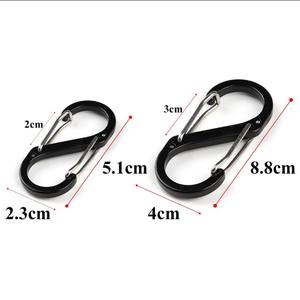 Mosquetón de Aluminio Tipo S de 5.1cm y 8.8cm, Gancho de Doble Extremo, Accesorio Universal para Llavero de Exterior - Product Image 1