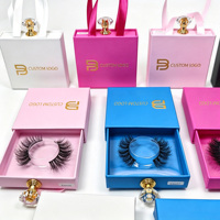 Boîtes à cils personnalisées en gros avec logo, emballages de cils en bande complète en carton, boîtes de luxe avec ruban coloré pour faux cils