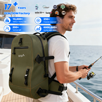 Sac à dos de rangement étanche en TPU double couche pour cannes à pêche, avec sangle réglable, idéal pour les sports de plein air, la pêche à la traîne, le ski et la randonnée