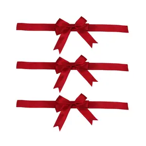 Fiocco regalo personalizzato nastro di raso rosso fatto a mano piccolo fiocco da regalo per la decorazione dell'imballaggio della confezione regalo di san valentino