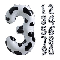 Ballon d'anniversaire numérique en aluminium motif vache, 40 pouces, noir et blanc, style américain, pour le Nouvel An et la Journée des enfants