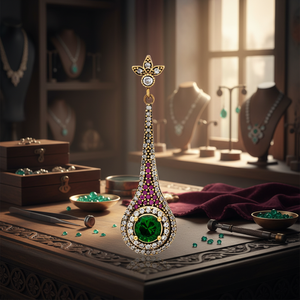 <b>Emerald</b> CZ Round Stone Authentic Handmade <b>Pendant</b> Necklace Turkish Handmade Wholesale 925 Sterling Silver Jewelry - Product Image 3