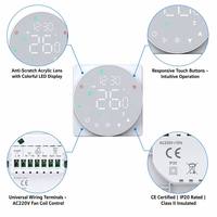 Thermostat intelligent Wi-Fi pour ventilo-convecteur de climatisation centrale, contrôleur numérique mural Tuya 86x86mm