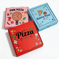 Boîte à pizza jetable en carton ondulé coloré de haute qualité SP5127 avec logo personnalisé pour les commerces de livraison de repas