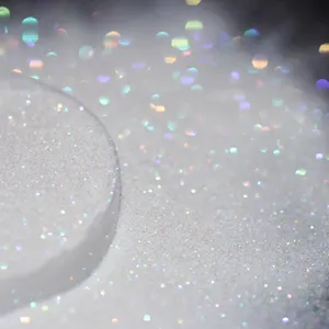 Poudre holographique extra fine de 1 kg, 0,1 mm, blanche, irisée, brillante, paillettes ultra-fines, vert/violet/or/coloré - Product Image 1