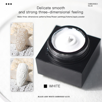 Gel UV de peinture texturée avec logo personnalisé HS, effet 3D, dessin, blanc et noir, poudre de modelage DIY, gel 3D pour ongles