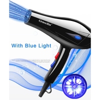 Sèche-Cheveux Ionique Léger pour Voyage et Maison, 3 Réglages de Vent, Fonction Air Froid, Avec 5 Accessoires