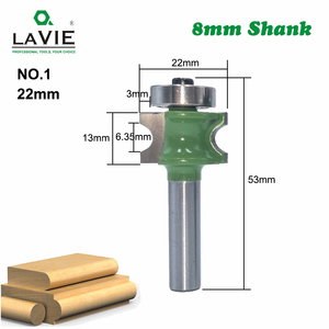 LAVIE 1 PC 8Mm Shank Bullnose Wet Nửa Vòng Bit <span class=keywords><strong>Endmill</strong></span> Bộ Định Tuyến Bit Gỗ 2 Flute Mang Công Cụ Chế Biến Gỗ Phay cutter MC02047 - Product Image 3
