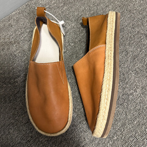 Mocassins en cuir véritable pour homme Qinhong, à enfiler, talon moyen, semelle souple, chaussures décontractées d'extérieur, couleur unie marron clair - Product Image 3
