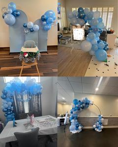 Kit d'arche de ballons et guirlande pour décorations de mariage, anniversaire, baby shower, révélation du sexe – Bleu poudré et blanc - Product Image 3