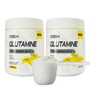 Oem gói tùy chỉnh tinh khiết L-glutamine chanh hương vị chế độ ăn uống bổ sung dinh dưỡng thể thao 99% số lượng lớn axit amin