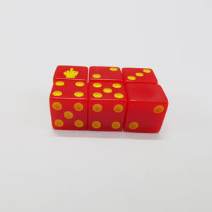 Moule de gravure personnalisé avec logo Passen pour jeux de dés, 14 mm, coins carrés, points rouges et jaunes, résine, stock n° 14 - Product Image 3