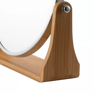Meilleur miroir de maquillage rond de vanité avec le miroir grossissant de bureau et le miroir en bambou sur la Table - Product Image 2