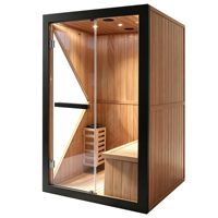 Ruang Sauna Uap Kering & Basah Tradisional untuk 2 Orang, Model US Stocks Indoor, Kabin Sauna Kayu untuk Rumah, Dilengkapi dengan Pemanas Tungku Sauna 3KW