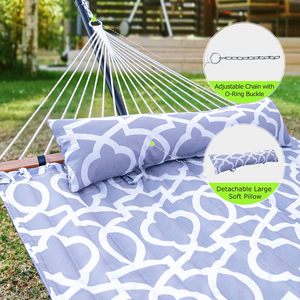<span class=keywords><strong>Hamaca</strong></span> Doble Portátil con Soporte, para 2 Personas, Bebés y Niños, con Barra Separadora Curva y Cuerdas de Equilibrio Incluidas, Color <span class=keywords><strong>Gris</strong></span> Oscuro - Product Image 4