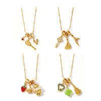 Collier ras du cou vintage personnalisé multicouche empilable en acier inoxydable avec breloques DIY multi-formes (ours, raquette, serpent)