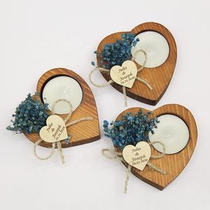 Custom Holiday Decoration Bridal Shower Favors Wedding Guest Favors Gifts Wooden Heart Shaped <strong>Tealight</strong> Candle <strong>Holder</strong> in Bulk - Product Image 4
