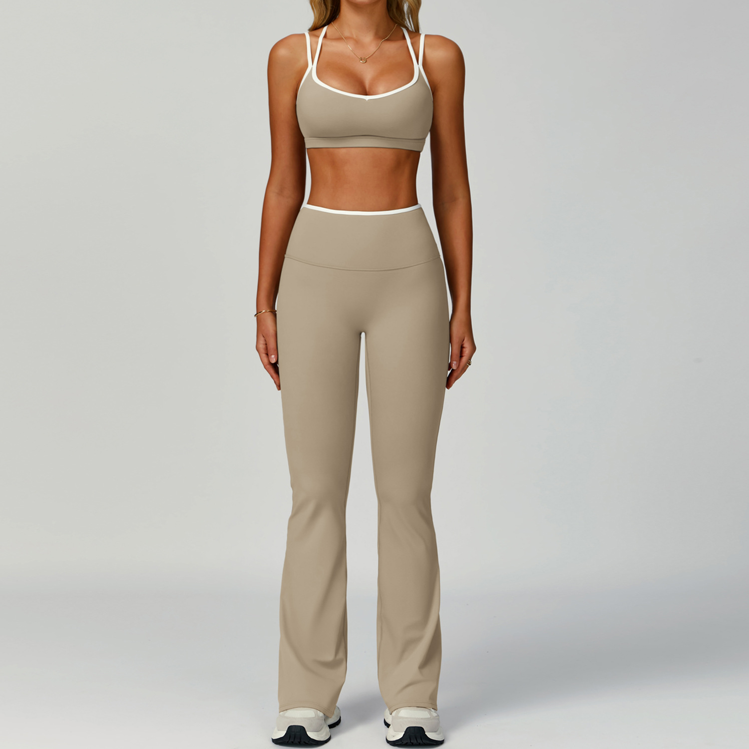 Ensembles pantalon kaki évasé