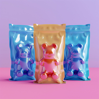 Emballage en plastique pour bonbons, écologique et recyclable, sachet refermable personnalisé avec fenêtre pour le sucre