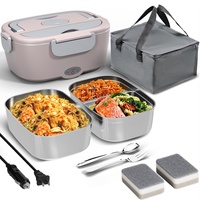 Boîte à lunch chauffante électrique portable en plastique 110V/220V pour aliments chauds