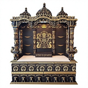 Templo Tradicional de Madera de Teca Tallada, de Primera Calidad, para el Hogar, Gran Templo de Madera del Sur de la India para Sala de Pooja - Product Image 2