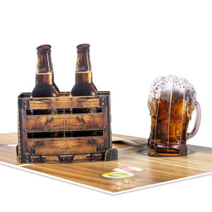 Greeting Art Handmade 3D Beer Pop up <strong>Card</strong>,Fathers Day Pop up Celebrate <strong>Card</strong> for Dad Husband Grandpa <strong>Brother</strong> Uncle Friend Men Him - Product Image 1