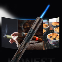 YN Vente Chaude Unique Feu Gonflable Briquet En Métal Cigare Cuisine En Plein Air Briquet Coupe-Vent Logo Personnalisé Briquet