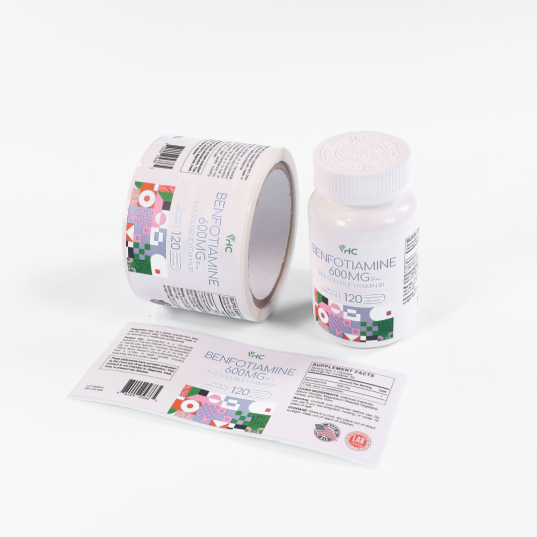 Customizable Durable Vinyl Waterproof Pharmaceutical Adhesive Sticker UV Printing Cartoon-Style Medicine Packaging Labels