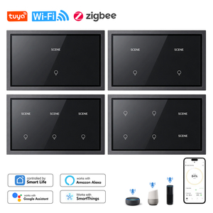 Interruttore Scenari Tuya a 4 Pulsanti WiFi 2.4GHz Certificato CE RoHS Compatibile con Alexa e Google Assistant Scene Personalizzabili per Casa Intelligente - Product Image 1