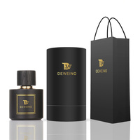 Flacon de Parfum Unique 30ML 50ML en Verre Rond Noir 100ML avec Emballage et Bouchon Noir et Bois