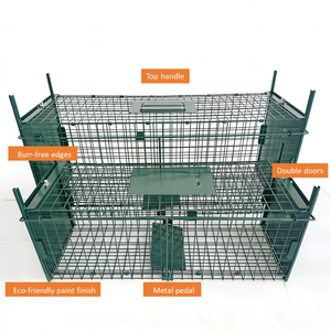 Piège pliable robuste à double porte pour blousons, ratons laveurs, chiens et chats sauvages – Cage professionnelle et écologique pour une capture humaine - Product Image 3