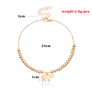 Nueva joyería de moda con cuentas <span class=keywords><strong>tobillera</strong></span> <span class=keywords><strong>pie</strong></span> joyería probóscide elefante colgante <span class=keywords><strong>tobillera</strong></span> para mujer - Product Image 2