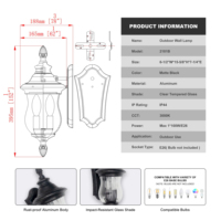 Lampes murales extérieures carrées en aluminium LED, étanches IP44, antirouille, noires, lumière du jour 5000K, angle de faisceau 20°, garantie 3 ans, modernes
