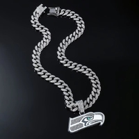 Pendentif Aigle en Alliage Personnalisé Émail Blanc Ligne Épurée Plaqué Or 14K Style Hip Hop Bling Bling Chaîne Cubaine Unisexe pour Fête Football