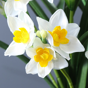 Haut de gamme intérieur en plastique jonquille fleur Bouquet réaliste tige simulé narcisse pour décor de noël faux intérieur fleur Stock - Product Image 3