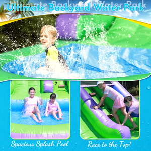 Toboggan aquatique gonflable commercial en PVC 21x9x12FT/6.4x2.75x3.65m pour extérieur, jardin, adultes et enfants, avec <span class=keywords><strong>piscine</strong></span> - Product Image 4