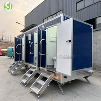 Goeasy Remorque Sanitaire Mobile Compacte et Portable, Modèle Luxe 1 Cabine, pour Événements Extérieurs Privés, Mariages et Séances Photo