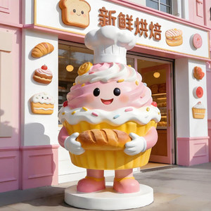 Letrero de Fibra de Vidrio con Escultura 3D Personalizada y Atractiva para Cafetería de Postres, con Diseño Artesanal y Marca de Panadería - Product Image 2