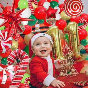 Guirnalda de Globos Navideños Rojos, Verdes y Dorados al por Mayor, Decoración Temática de Dulces y Regalos, Adornos Festivos para el Hogar - Product Image 5
