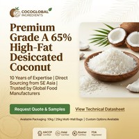 Noix de coco déshydratée riche en matières grasses, flocons de noix de coco, ingrédient alimentaire pour l'IAK et l'échantillonnage