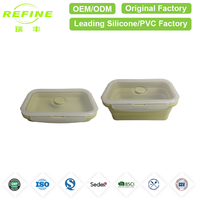 Boîte à lunch pliable en silicone de qualité alimentaire portable de 350 ml sans BPA, compatible micro-ondes et lave-vaisselle, récipient de stockage alimentaire avec couvercle
