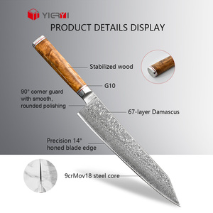Sharp Japonais Kiritsuke <span class=keywords><strong>Couteau</strong></span> De Cuisine Japonais Viande Légumes Sculpture Kiritsuke <span class=keywords><strong>Couteau</strong></span> Damas Couteaux De Cuisine - Product Image 2