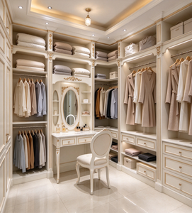 Dressing sur mesure de luxe avec portes vitrées, système de rangement pour chambre à coucher et dressing - Product Image 5